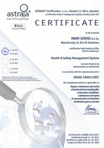 Health & Safety Management System according to OHSAS 18001